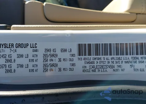 2014 Jeep Grand Cherokee Overland from USA, damaged, VIN 1C4RJECG9EC574564